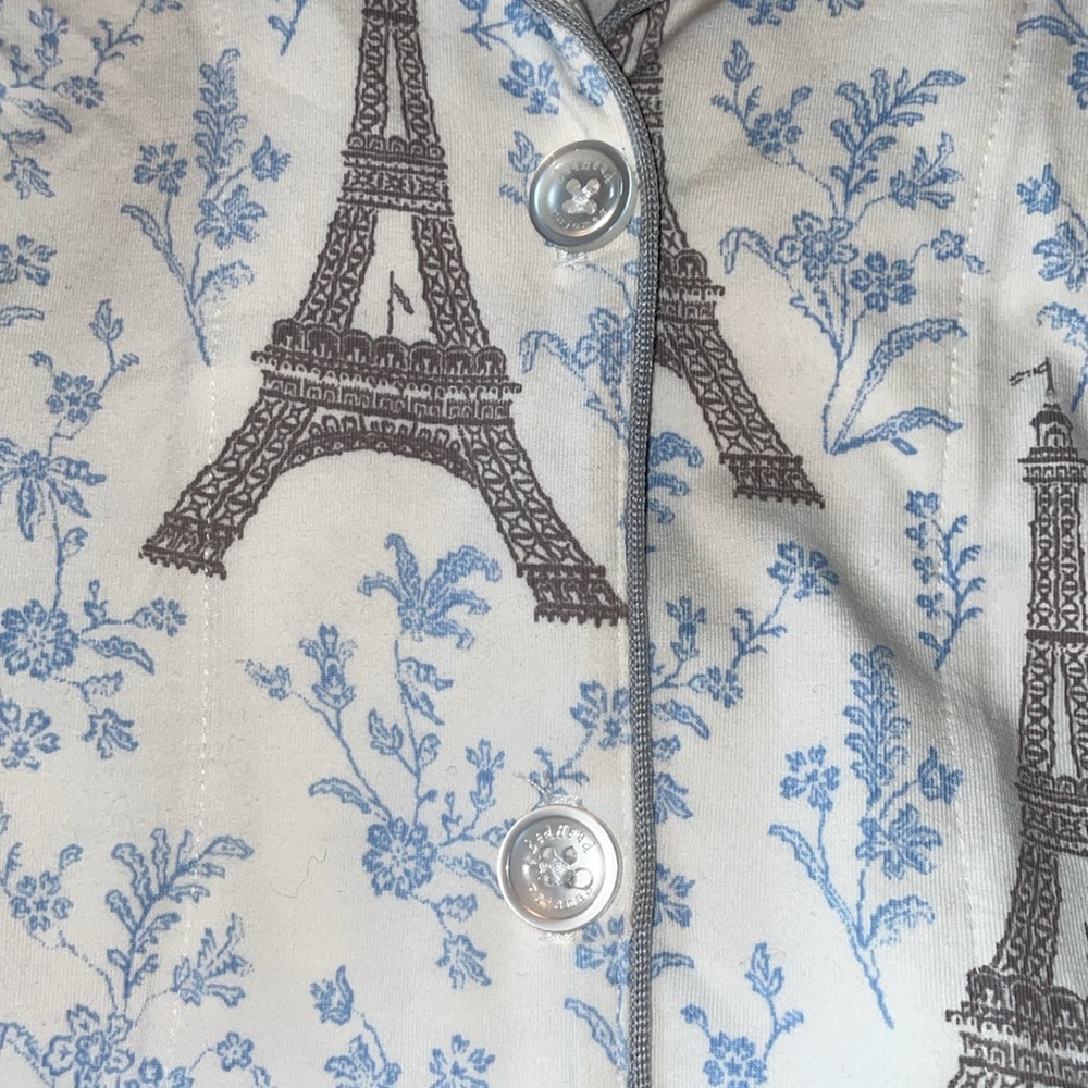 NWT BED HEAD Cream Button Down Short Sleeve Shirt pajama top.  Size XL - Picture 4 of 5